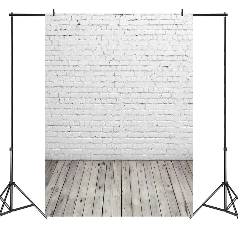 New White Brick Wall Photography Background Cloth for Still Life, Children, Baby Vintage Portrait Digital Background Cross-Border Supply