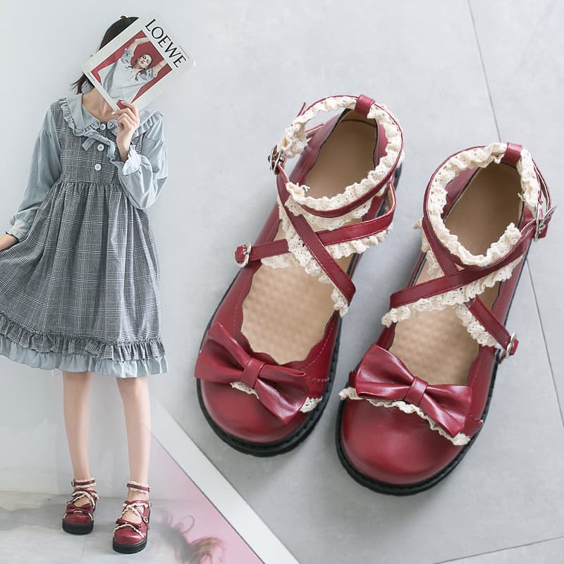 Japanese Soft Lolita Shoes for Women, Girls Leather Flats, College Style Princess Shoes