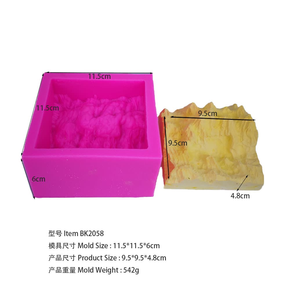 bk2058 Rockery Concrete Flower Pot Silicone Mold Mousse Cake Gypsum Aromatherapy