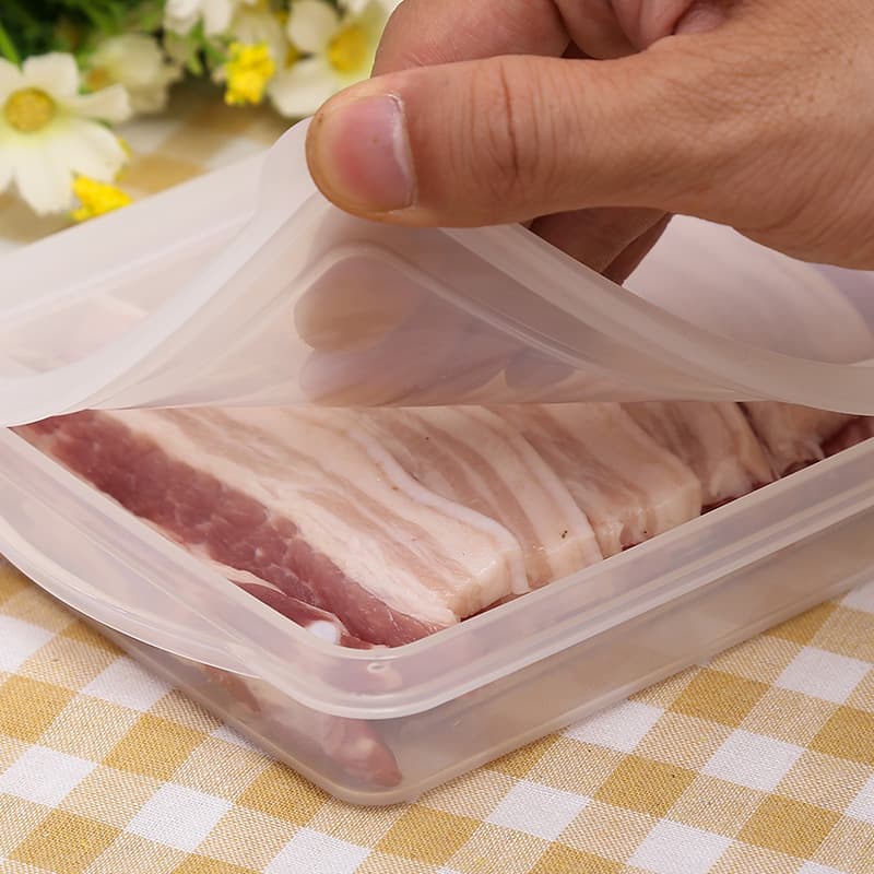 Japanese Imported Fresh Meat Storage Box, Plastic Sealed Container, Refrigerator Organizer, Freezer Box, Rectangular Food Container