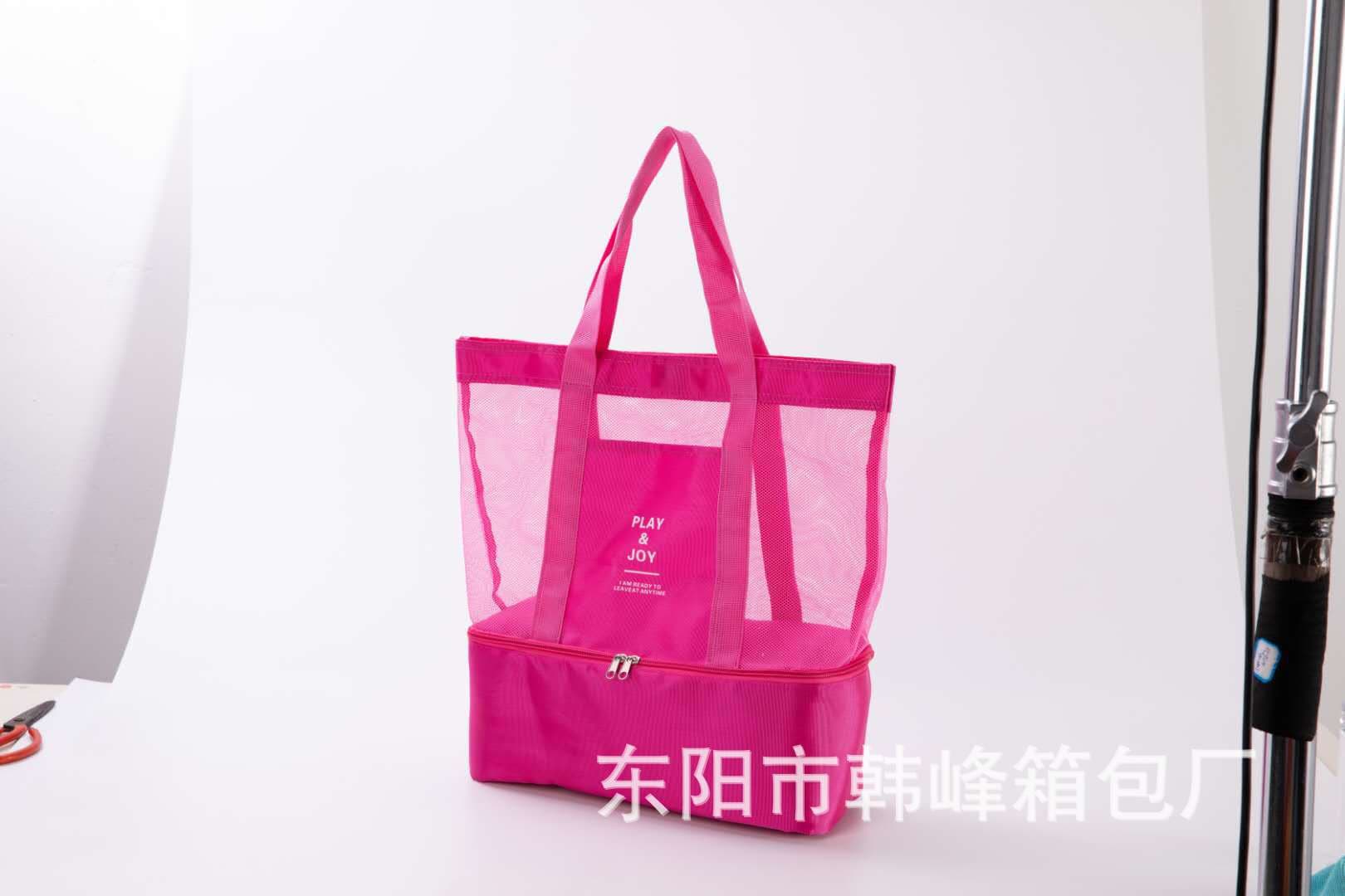 Portable waterproof wet and dry separate swimming bag travel storage beach bag insulated double layer picnic lunch ice bag