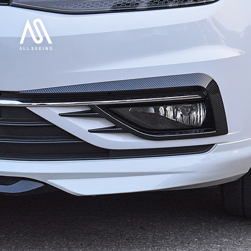 Golf 7/7.5 Carbon Fiber Gloss Black Fog Light Frame Modification Fang Style GTI Bumper Fog Light Trim Frame