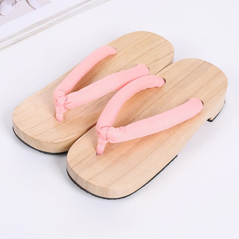 Demon Slayer Cosplay Sandals Cotton Fabric Rubber Bottom Leisure Style Adult Size Pure Color Design for Women