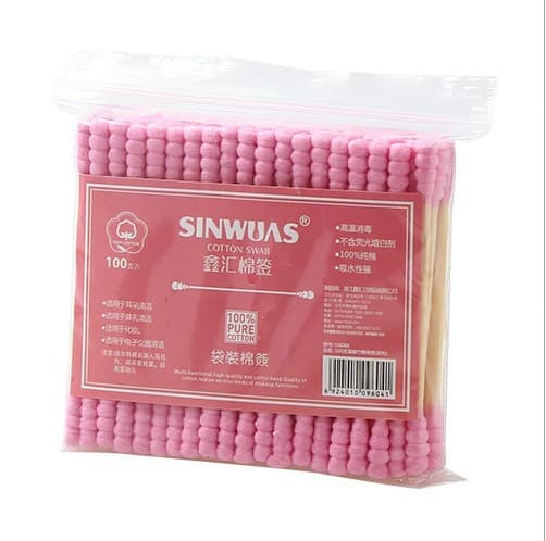 100 pcs Double-ended Color Cotton Swabs Disposable Ear Picking Cotton Swabs Cotton Sticks Drop Shipping with Free Shipping