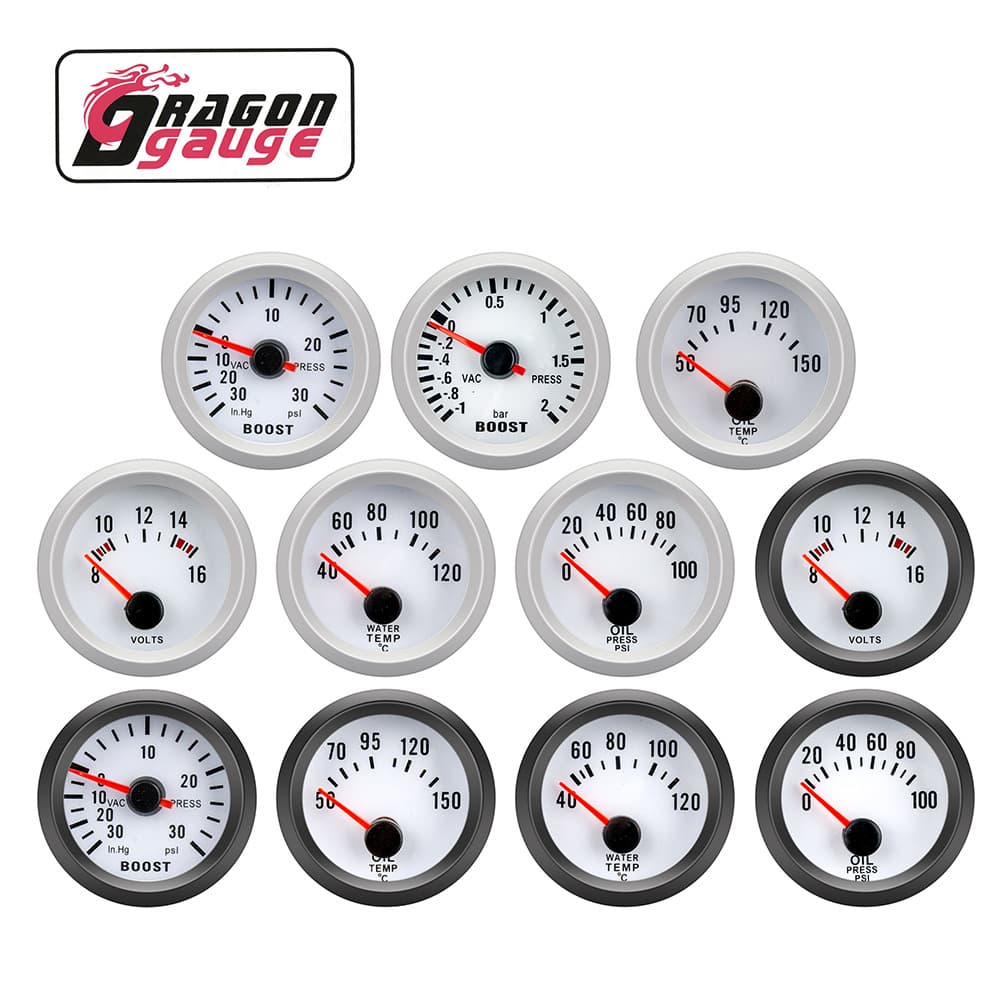 Car modified gauge 52mm blue boost water temperature oil temperature oil pressure voltmeter 12V universal gauge