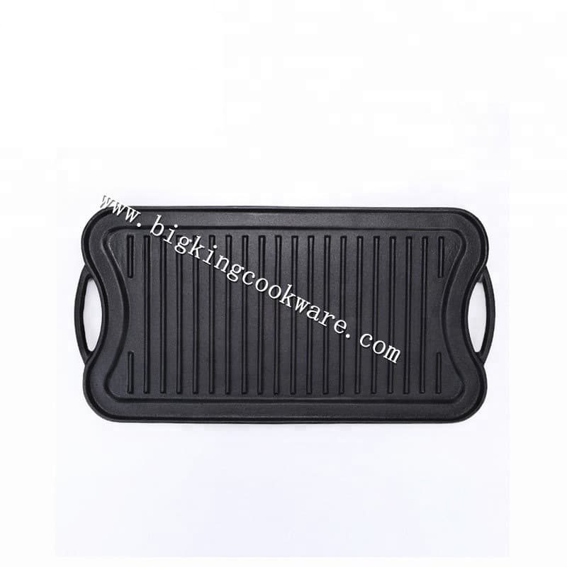 BBQ Double-Sided Cast Iron Griddle Pan Non-Stick Frying Pan for Home Use, No Coating, Stir-Fry and Griddle Combo