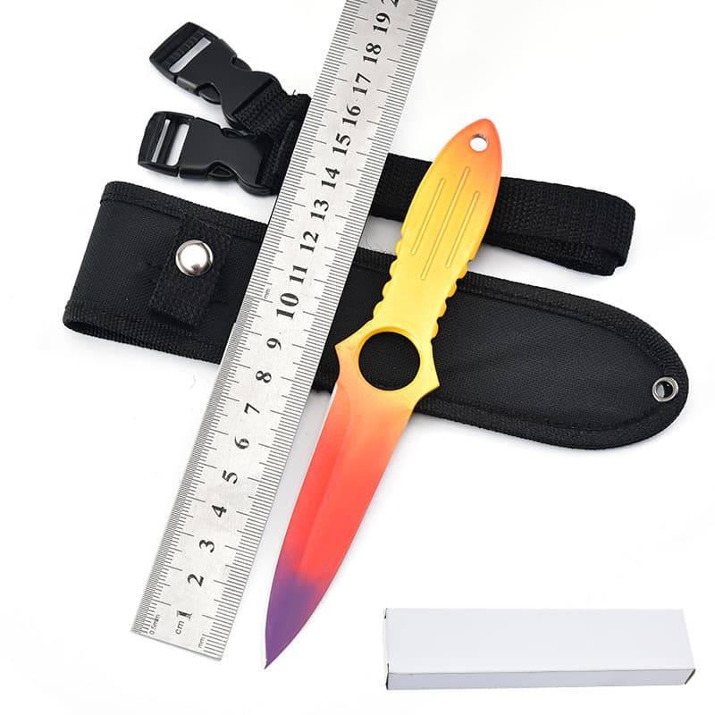 In Stock Wholesale Straight Knife Stainless Steel SOG Game Training Knife Small Knife Outdoor Leg Strap Self-Defense Straight Knife