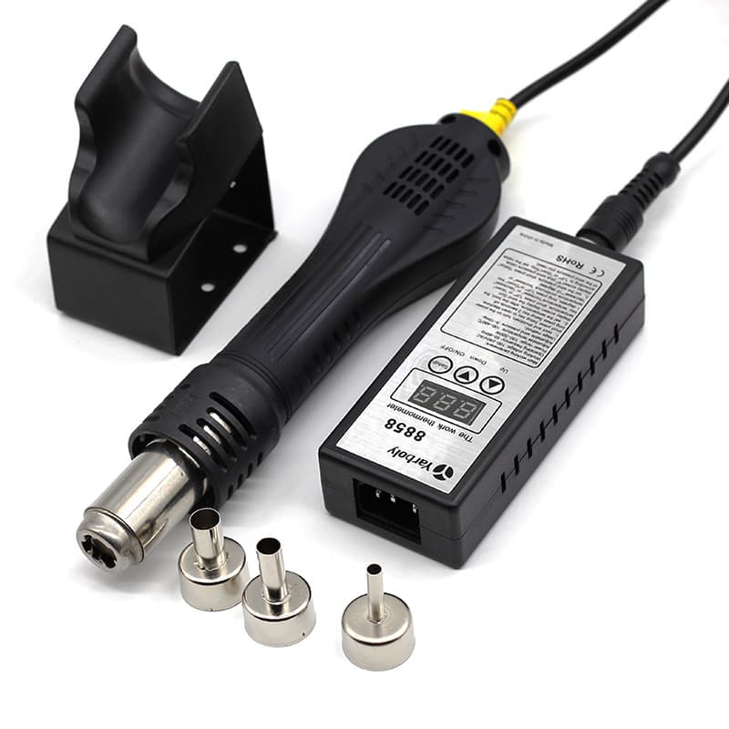 Heat Gun Kit 5 Nozzles For DIY Crafts Shrink Wrapping Plastic Repair Electronics More