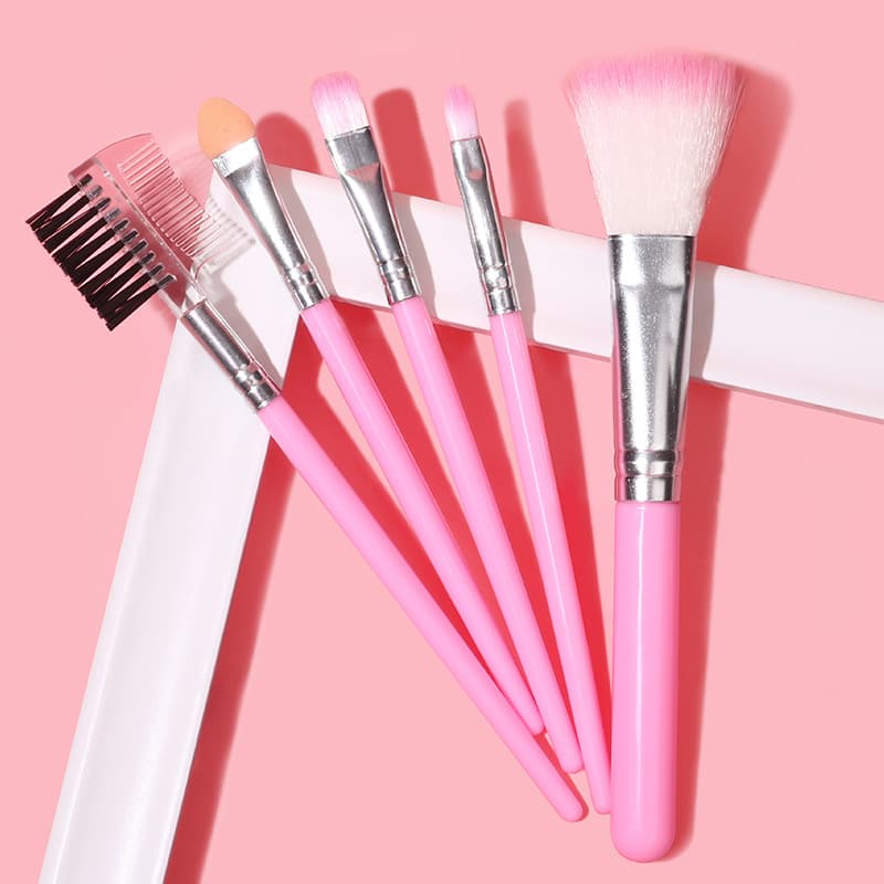 5-Piece Brush Set Pink Makeup Brush Kit Wholesale Portable Eyeshadow Brush Gift Drop Shipping