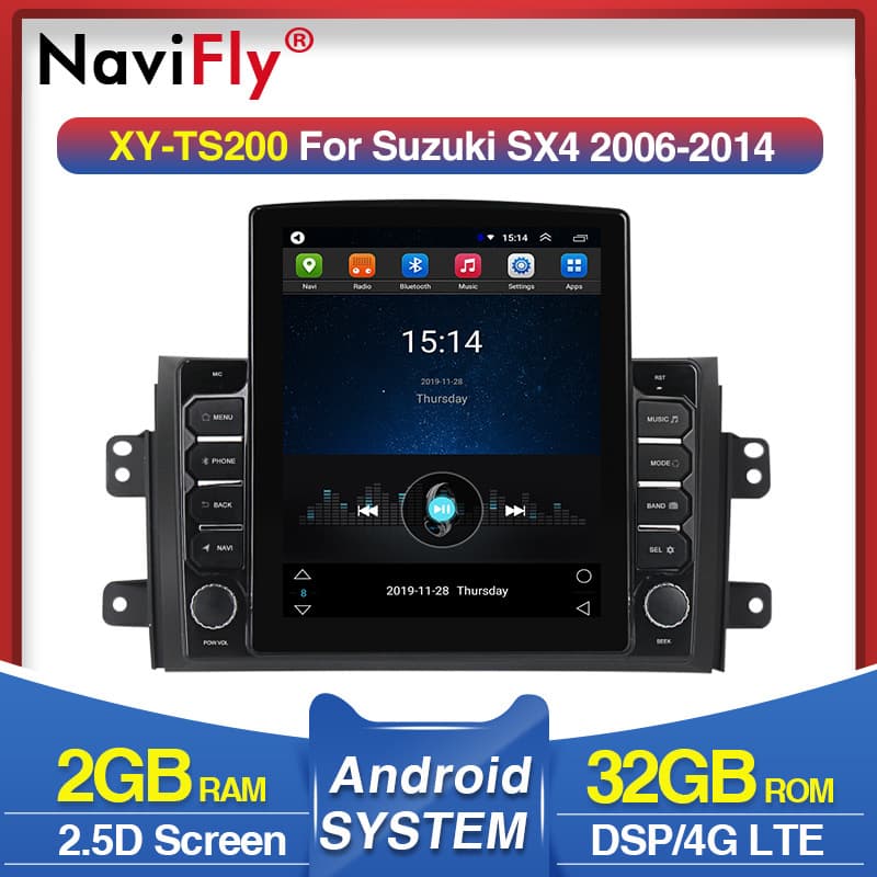 Compatible with Suzuki SX4 2006-2014 Android Large Screen Rearview Recorder Navigation All-in-One Central Control Screen
