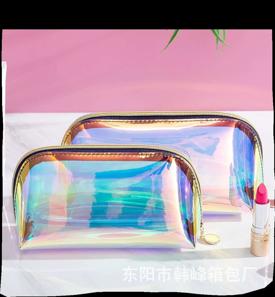 Internet Famous Laser Holographic PVC Makeup Bag, Waterproof Portable Travel Toiletry Storage Pouch