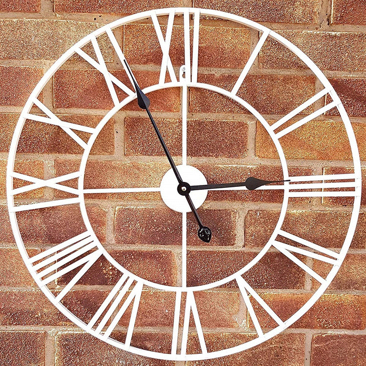 European Style Roman Clock 60cm Decorative Silent Iron Art Living Room Wall Clock Wholesale Enssi Single Face Pointer Display