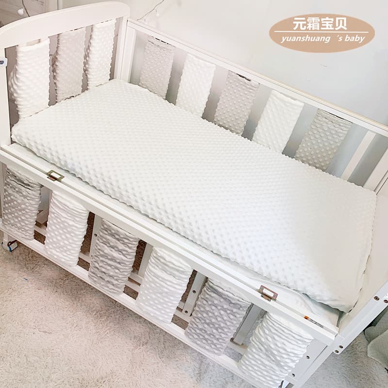 Yuanshuang Baby Bean Fleece Bed Canopy, Protective Anti-Collision Crib Bumper, Four-Season Breathable Thickened Bedding for Cross-Border Sales