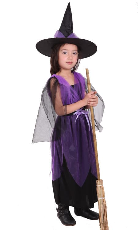G 0095 Halloween children's witch costume festival performance costume mesh witch suit cos clothes
