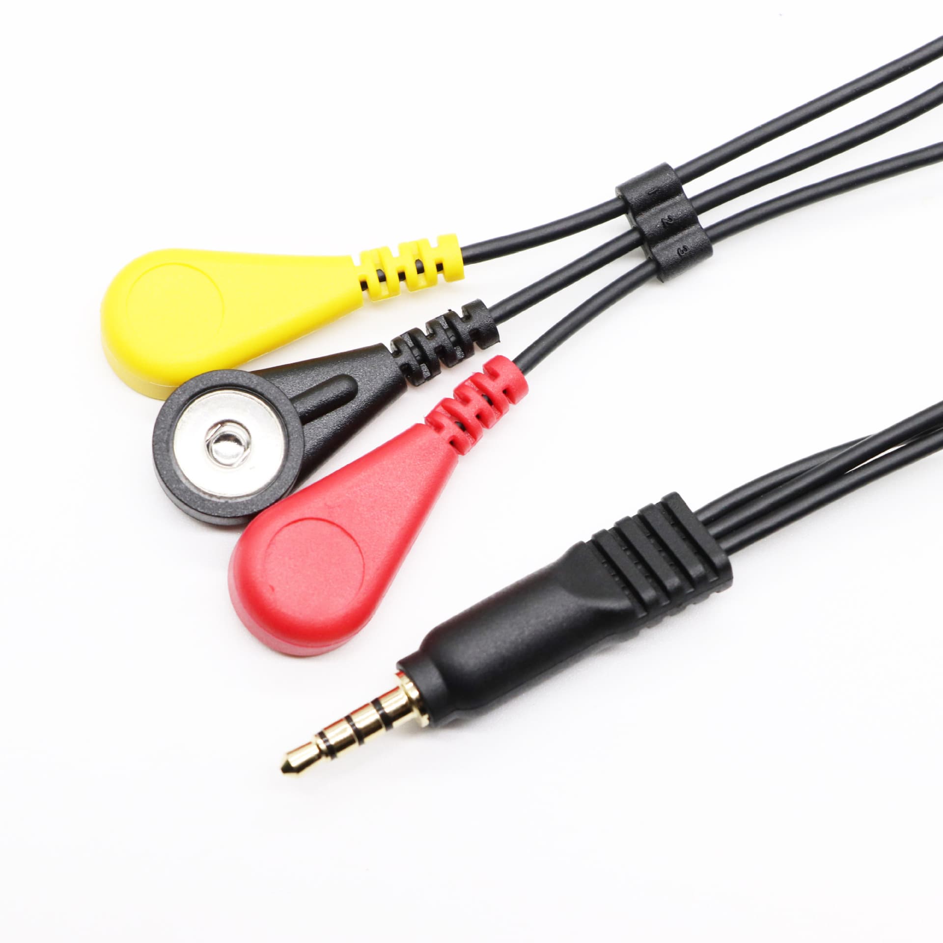 ECG Electrode Snap Wire Extension 3.5MM Audio Male TO 4.0 Electrode Female Snap One-to-Four One-to-Three