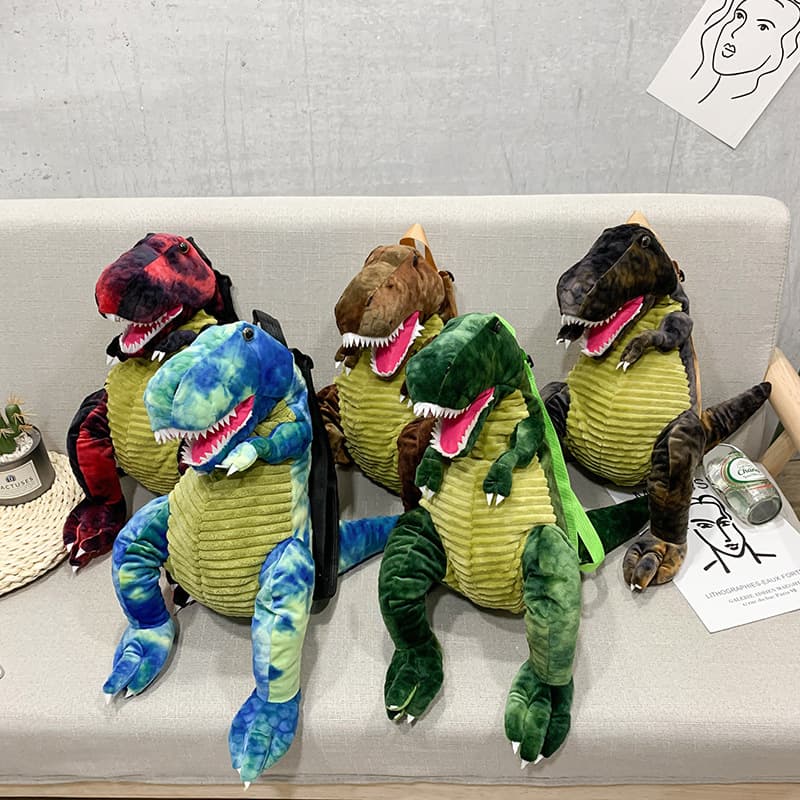 2020 New Korean Style Ins Children's Backpack, Super Cute Dinosaur Upgraded Plush Version Lightweight Manufacturer