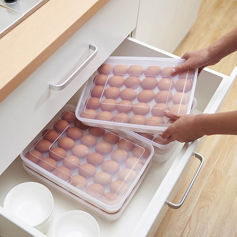 Plastic Kitchen Refrigerator Egg Carton Multi-Grid Egg Storage Box Household Egg Container Egg Organizer