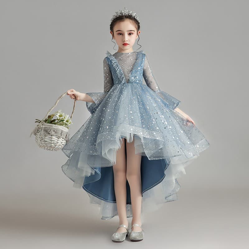 Children's Princess Dress, Tulle Tutu Flower Girl Wedding Dress, Piano Performance, Catwalk Stage Costume for Girls