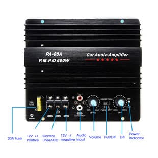 600W Car Subwoofer High-Power Amplifier Board 12V Car Audio Amplifier PA-60A
