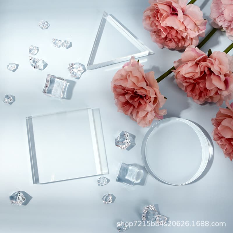 Clear Acrylic Sheet Photography Prop for Product Display, Cosmetics Support, and Background Setup
