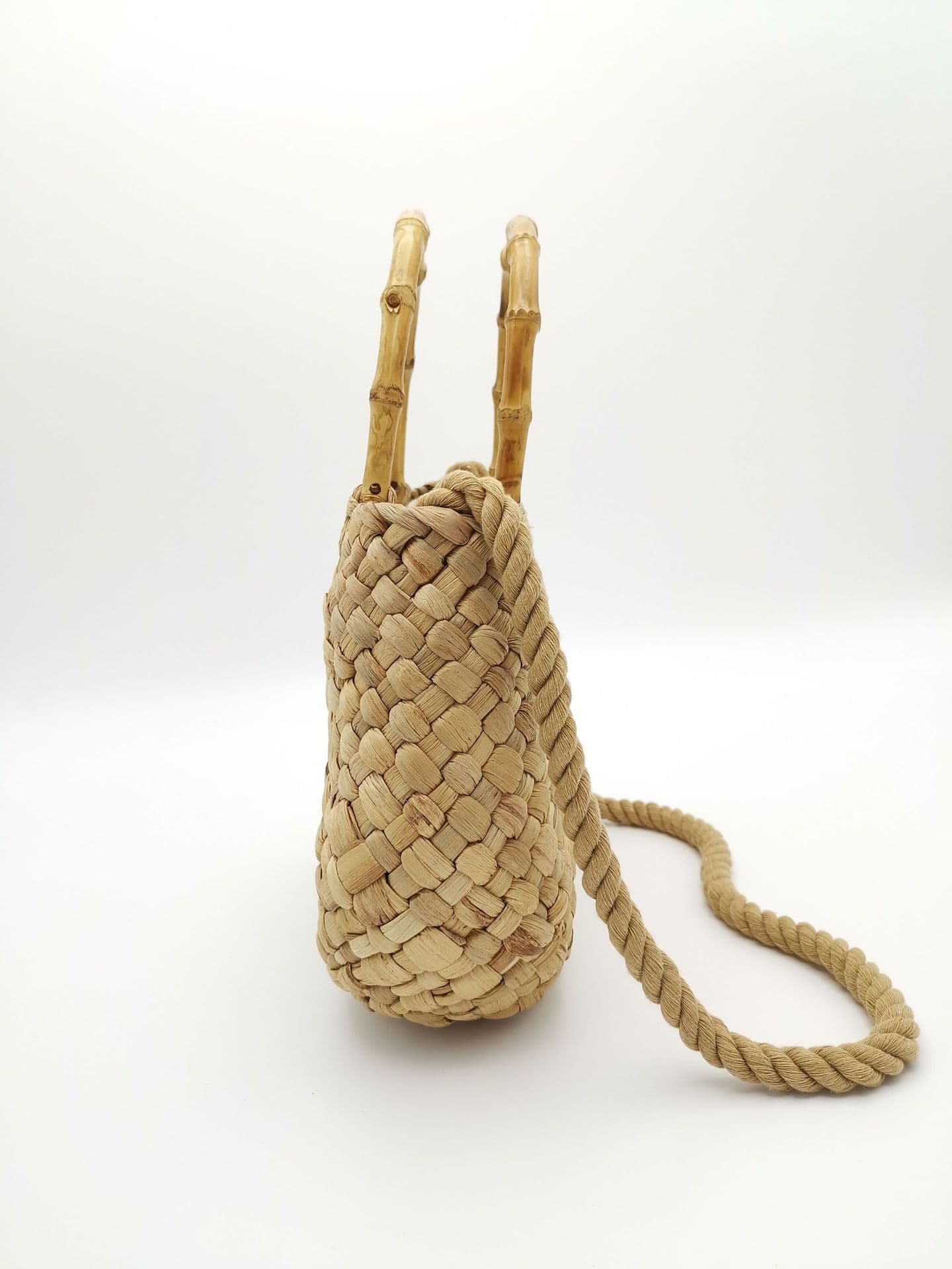 Hollow Beach Straw Woven Artistic Handbag New Cotton Rope Handwoven Straw Tote Bag