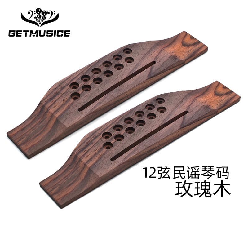 12-String Acoustic Guitar Bridge Rosewood Bridge Saddle Folk Guitar DIY Repair Parts