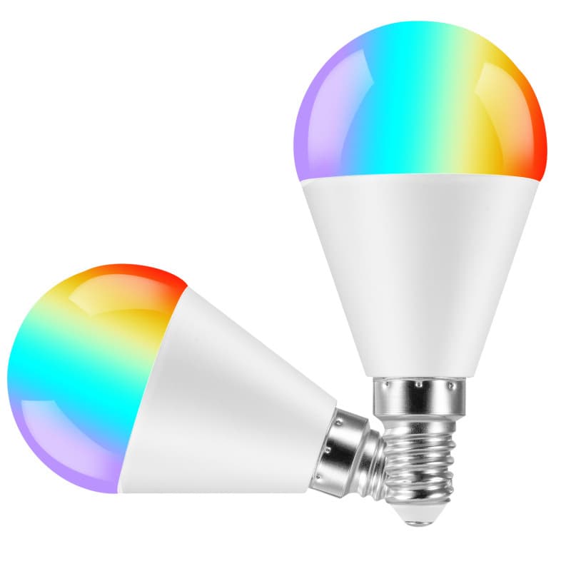 Cross-border Direct Sales Alexa Voice E14 Bulb WiFi Bluetooth Wireless Smart Multicolor LED Globe Light