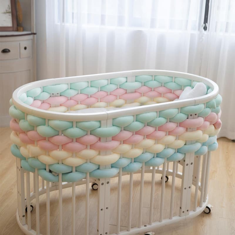 ins trendy single-strand woven bedside wholesale crib twist soft package crystal velvet protective strip manufacturer customized