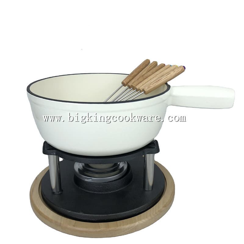 Cheese pot/cast iron hot pot rack/single handle enamel pot/cheese cheese chocolate/alcohol stove fondue