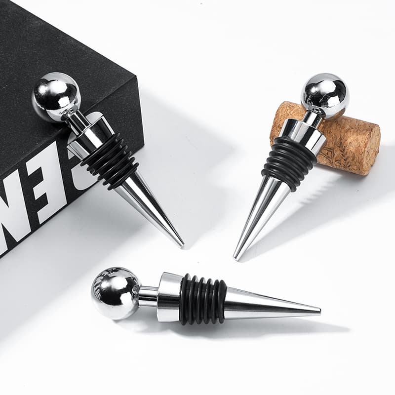 Factory Direct Alloy Wine Stoppers, 6-wire and 2-wire Round Head, Wine Preservation Metal Tapered Stoppers