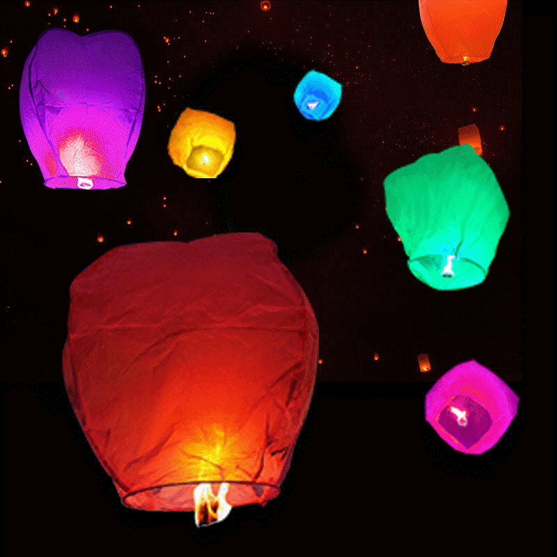 Thickened Heart-shaped Romantic Wish Lanterns, Large Creative Lotus Lamps in Sets of 10 or 50 for Releasing Wishes