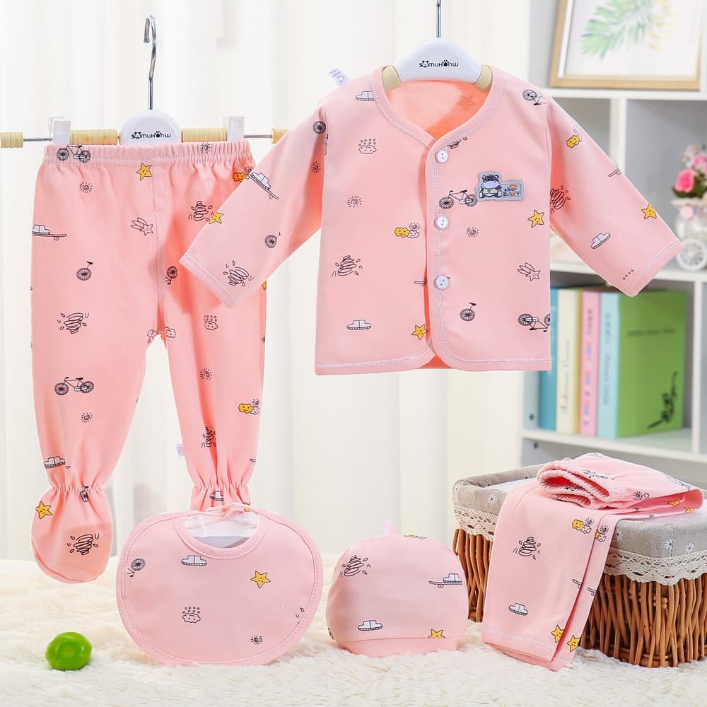Infant five-piece set Baby five-piece set foreign trade infant clothing spring and summer 5-piece set cross-border Southeast Asia