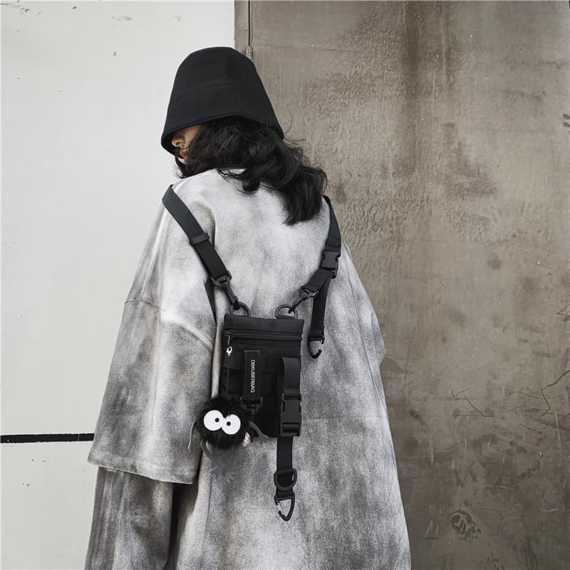 Factory Wholesale Street Trendy Cool Phone Bag Mini Wallet Campus Hip Hop Small Crossbody Bag Motorcycle Style Card Holder