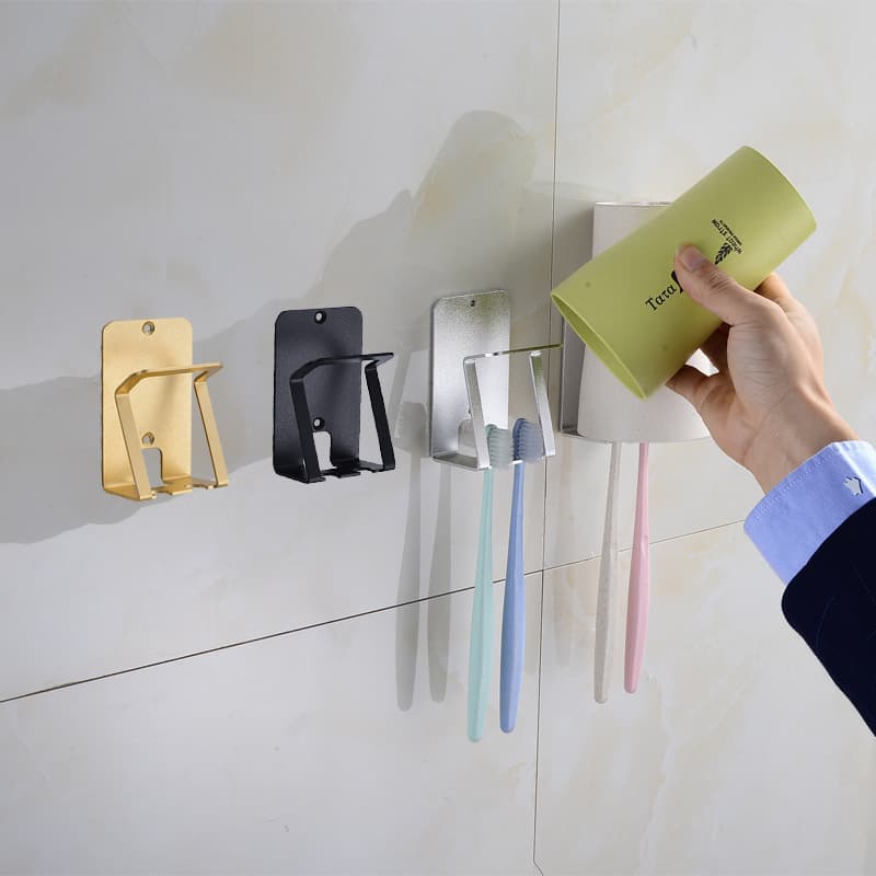 No-drill toothbrush holder, wall-mounted mouthwash cup holder, electric toothbrush holder, aluminum alloy.