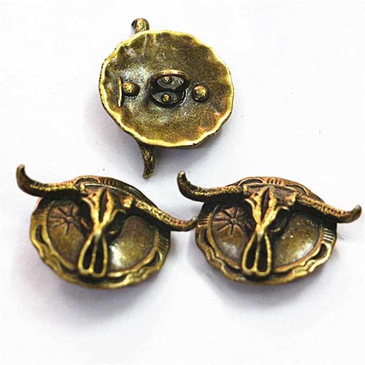 Factory Direct Bull Head Wallet Buckle Hand-sewn Ring Decorative Buckle Keychain DIY Vintage Coin Dollar Leather Craft Buckle