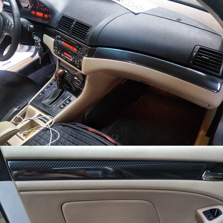 Carbon Fiber Sticker for Old BMW 3 Series E46 Interior Trim Modification, Color Change Decoration Protective Film