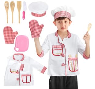 Children Chef Costume Role Play Props Tableware Chef Kindergarten 5-10 Years