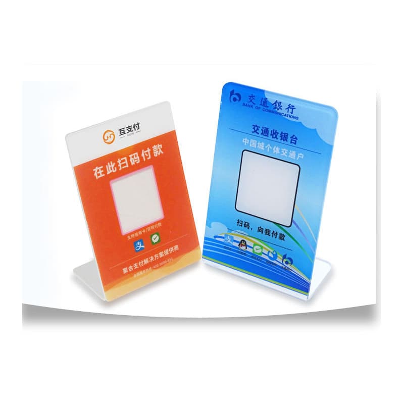 Acrylic Desk Sign, Organic Glass Table Card, QR Code Payment Sign, UnionPay Code Payment Plate, Multi-functional with Printing Option