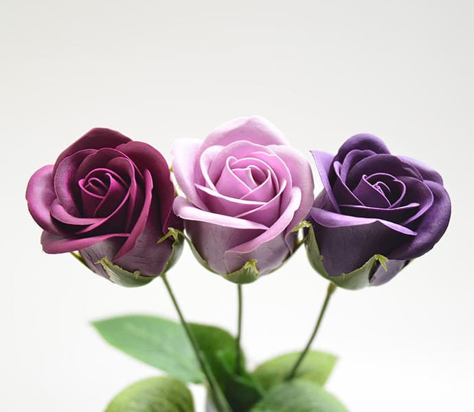 Korean-style 3 Curled Edge Rose Soap Flowers Valentine's Day Christmas Handmade Soap Flower Bouquet Materials Wholesale