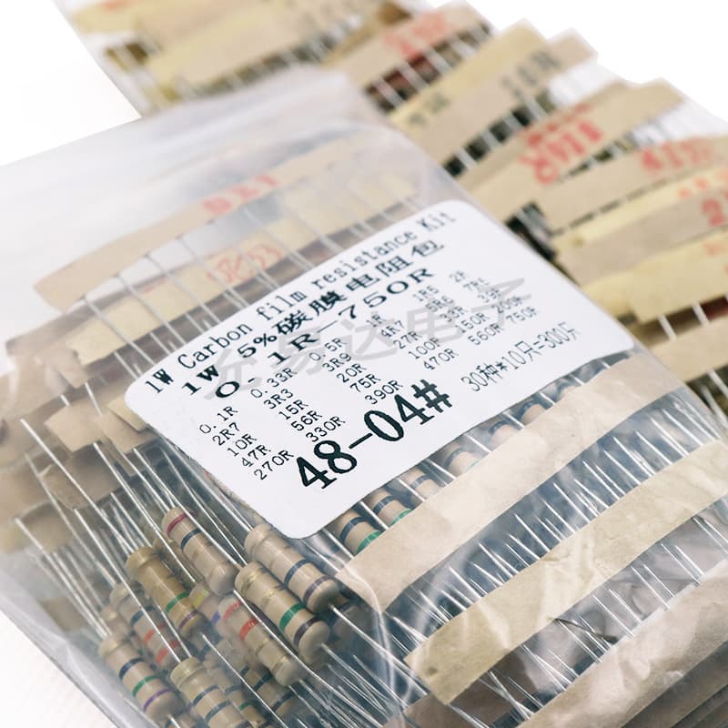 Component Kit 1W Carbon Film Resistor Pack 0.1 Ohm - 750 Ohm Common Resistors 30 Types 10 Each