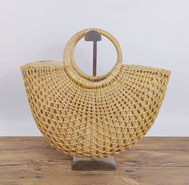 New Hollow Straw Moon Bag, This Summer's Trendy Retro Hollow Woven Straw Bag, Ins Women's Summer Beach Bag