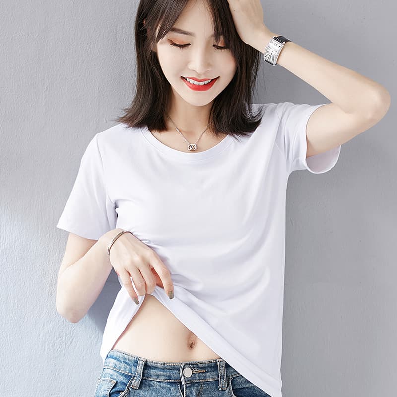 Volkswagen New Korean Version Plus Size Women's Summer Short-Sleeve T-Shirt for Curvy Girls Loose Fit Versatile White Half-Sleeve Instagram Top Fashionable