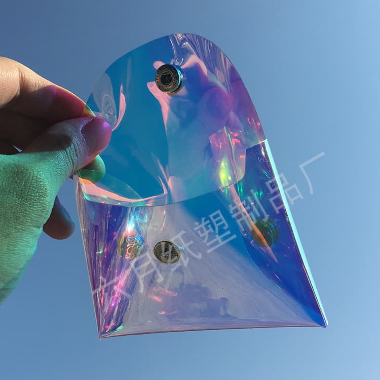 Korean colorful laser transparent pcv coin purse manufacturer customized card holder key bag printing pattern