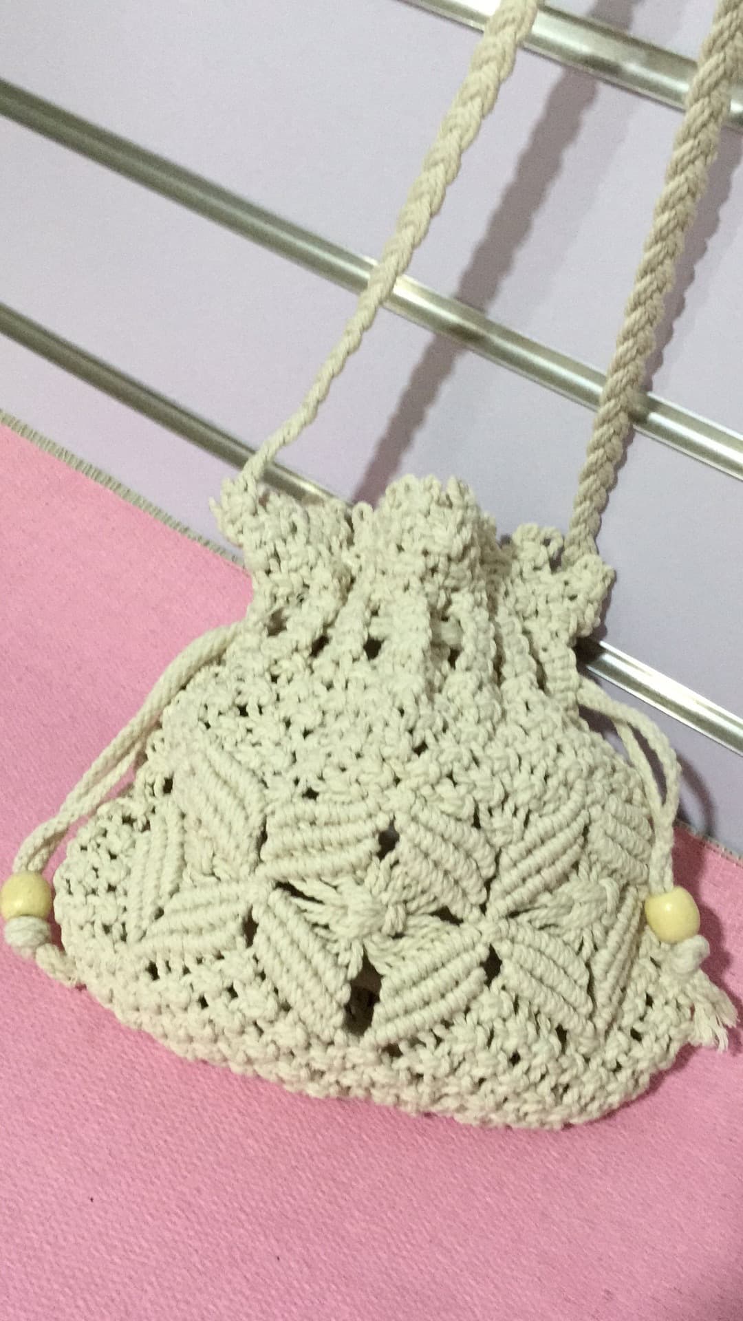 Fukai Factory Cotton Rope Mesh Bag Handwoven Craft Bag Handbag Straw Bag Beach Bag
