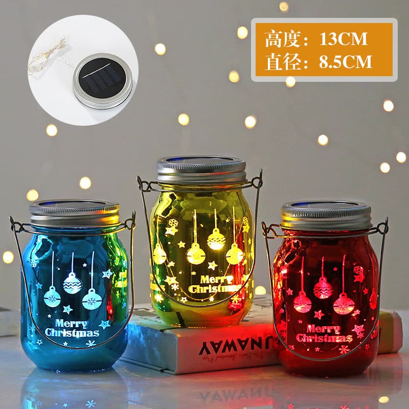 Solar Mason Jar Light LED Landscape Glass Light Outdoor Waterproof Decorative Ambient Light Garden Decorative Hanging Light