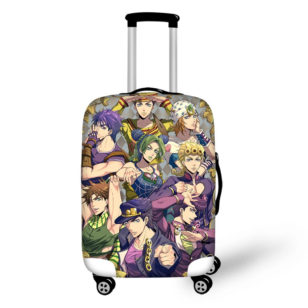 Custom wholesale luggage cover anime fantastic adventure jojo pull rod bag suitcase cover tag cover European and American style.