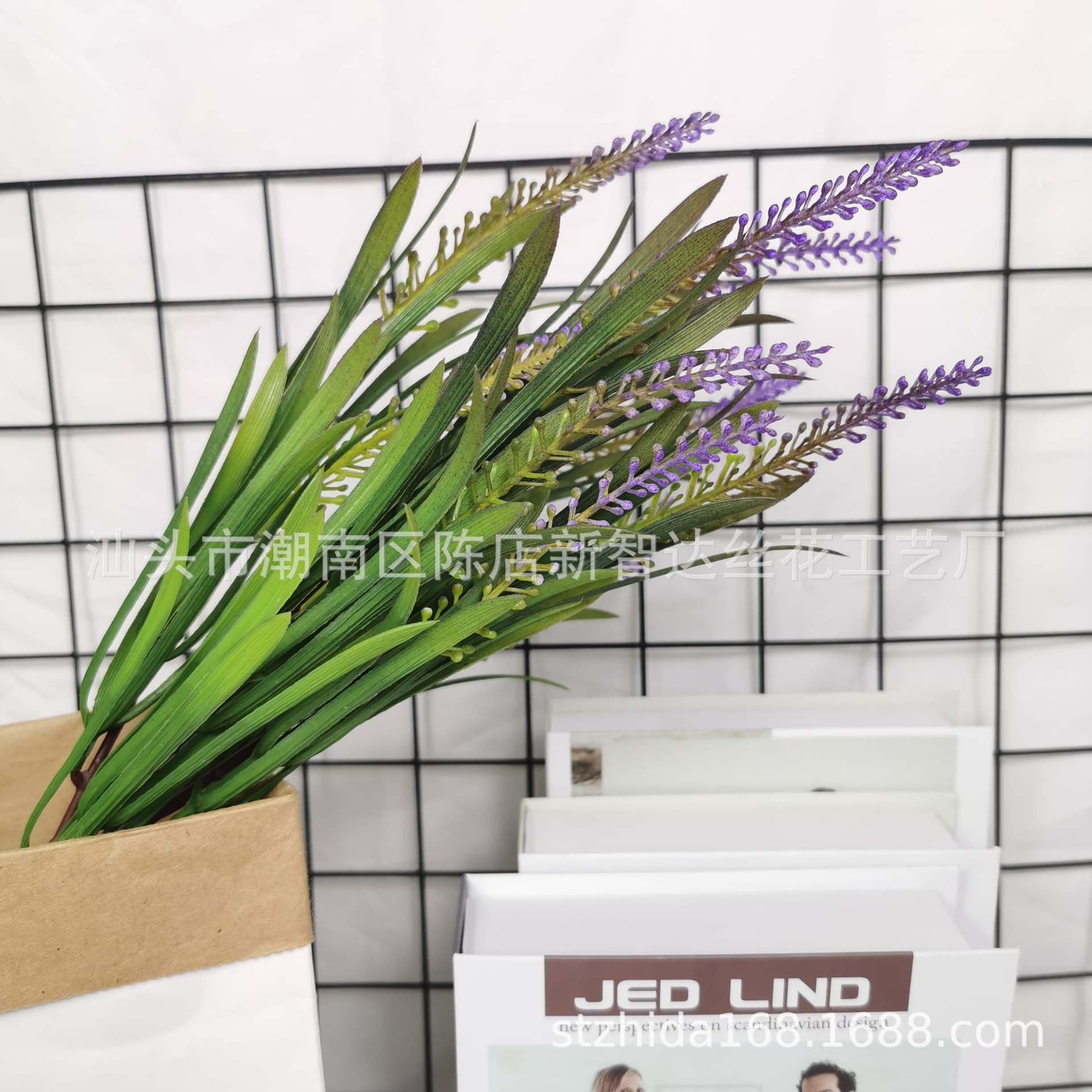 Simulated water plants, green plants, plastic fake grass, ferns, simulated plant wall accessories, wedding photography props, lavender