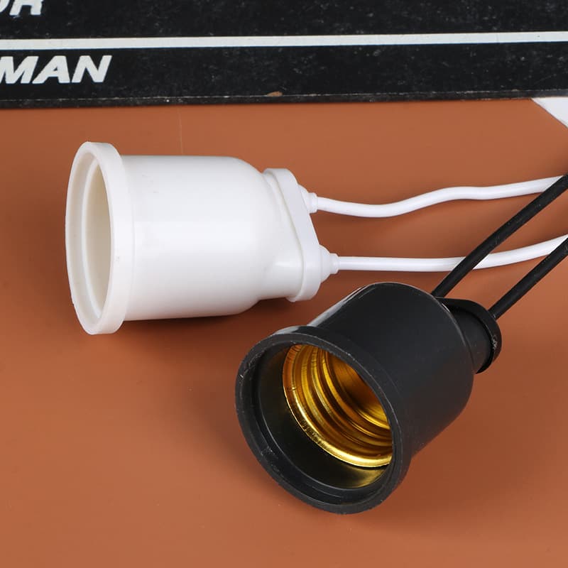 Export Black/White E27 Screw Pendant Lamp Holder, E27 Waterproof Wired Socket