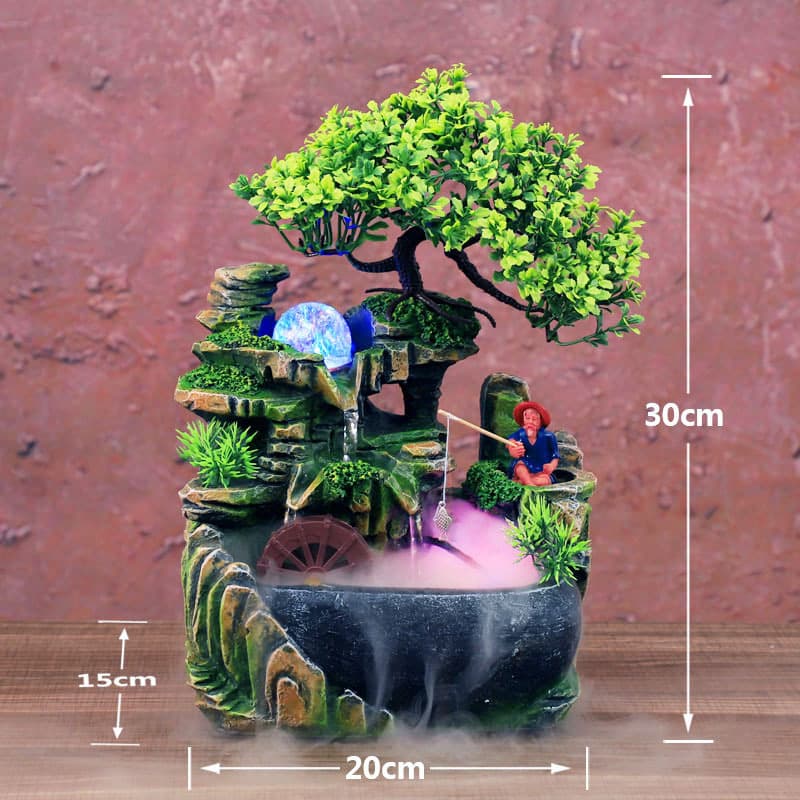 Rockery Water Feature Ornament, Fountain Aquarium Humidifier, Office Bonsai Mini Landscape, Wealth Attracting Craft Item, Drop Shipping Available