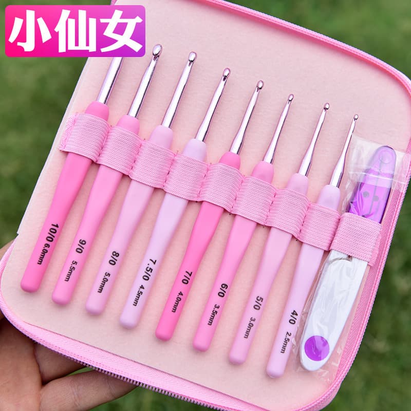Crochet Hook Tool Set for Handmade Sweater Knitting Dolls Bags Yarn Non-Slip Knitting Needle Material Kit
